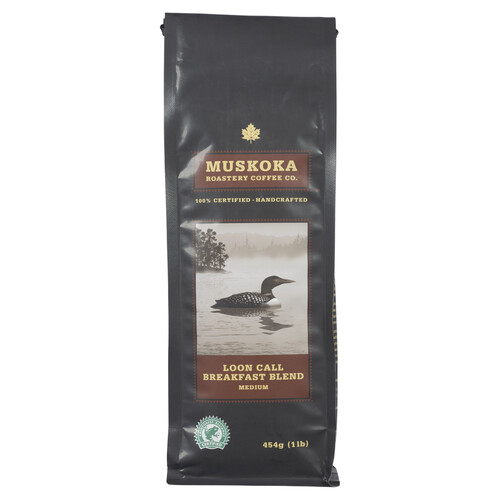 Muskoka Roastery Coffee Co Handcrafted Ground Coffee Loon Call Breakfast Blend 454 g
