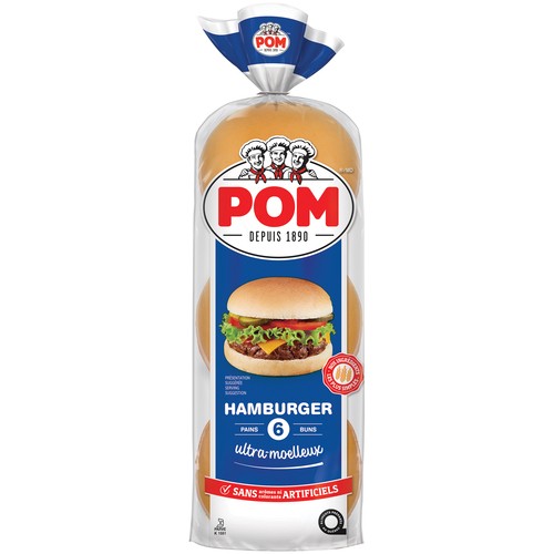 POM Hamburger Buns Ultra Soft 6 Count