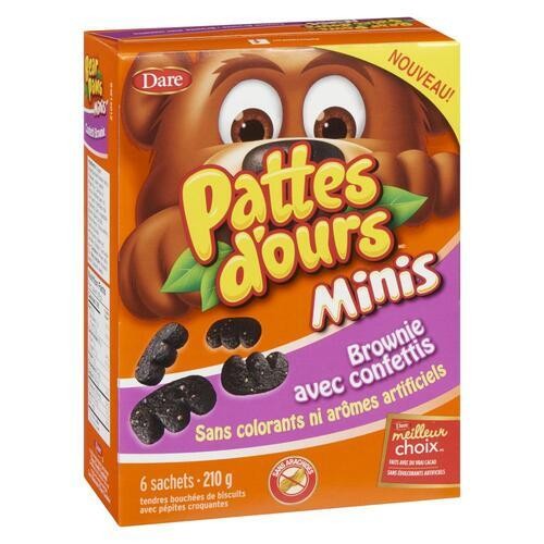 Dare Bear Paws Peanut-Free Minis Cookies Confetti Brownie 210 g