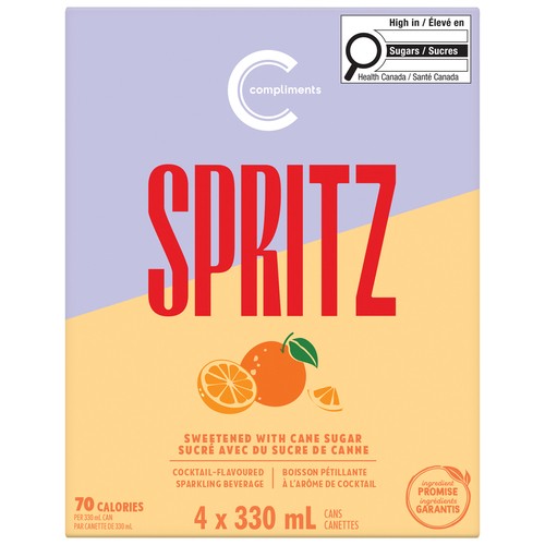 Compliments Spritz Sparkling Beverage Cocktail 4 x 330 ml (cans)