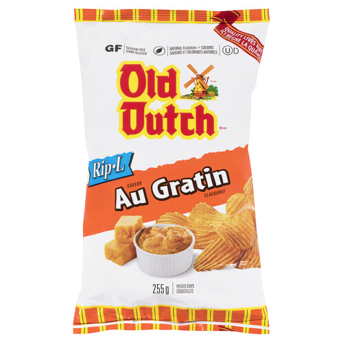 Old Dutch Rip-L Potato Chips Au Gratin 255 g