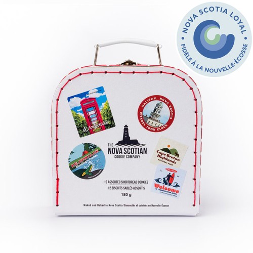 The Nova Scotian Cookie Company Assorted Shortbread Cookies Suitcase 12 Pack 300 g