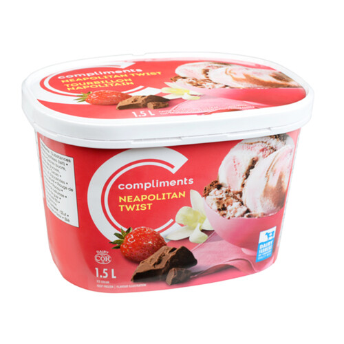 Compliments Neopolitan Twist Ice Cream  1.5 L