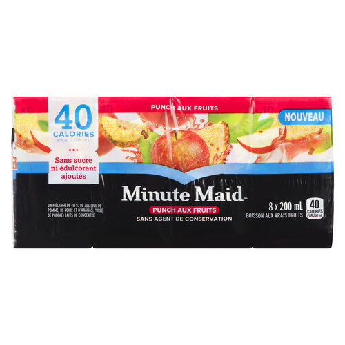 Minute Maid No Sugar Added Fruit Punch 8 x 200 ml