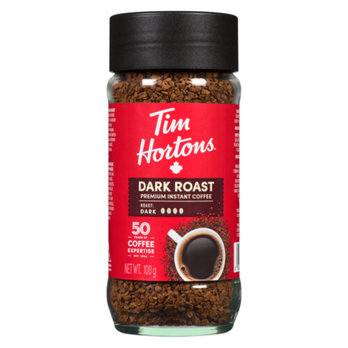 Tim Hortons Instant Coffee Premium Dark Roast 100 g