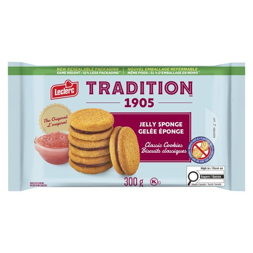 Leclerc Tradition Classic Cookies Jelly Sponge 300 g