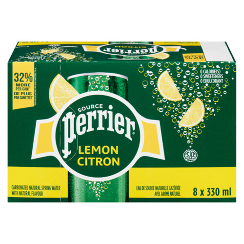 Perrier Sparkling Water Lemon 8 x 330 ml (cans)