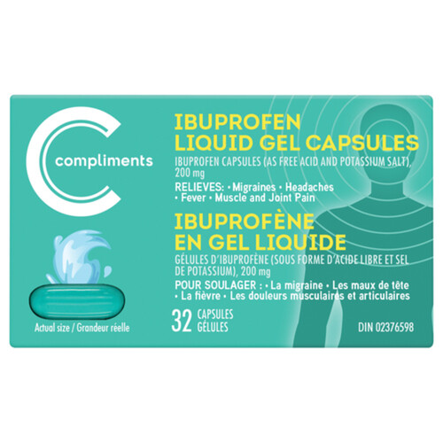 Compliments Ibuprofen 200 mg Liquid Gel Capsule 32 EA