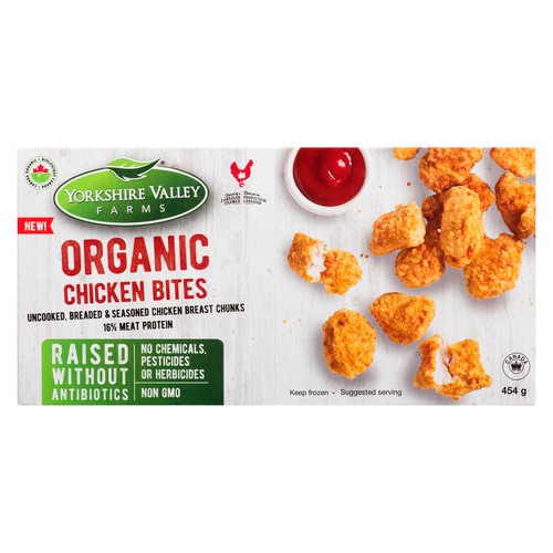 Yorkshire Valley Farms Organic Frozen Chicken Bites 454 g