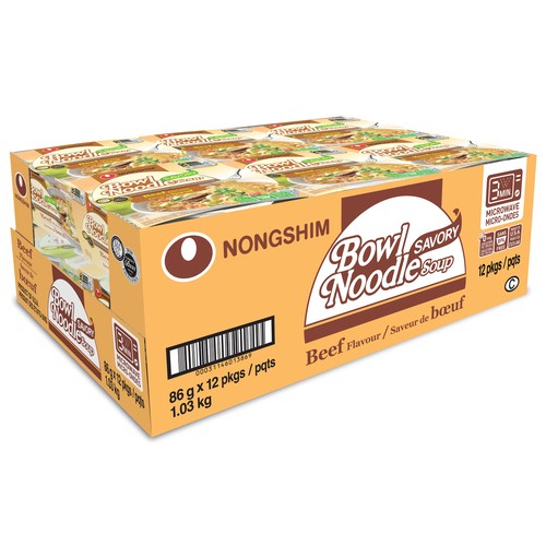 Nong Shim Beef Bowl Noodle Soup 12 x 86 g