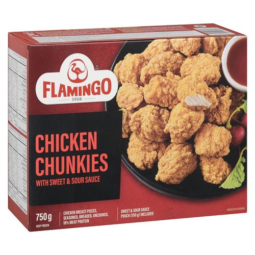 Flamingo Chunks Plain Uncooked Chicken 750 g