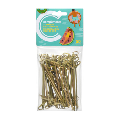 Compliments Knotted Bamboo Picks 4 Inch 50 Pack