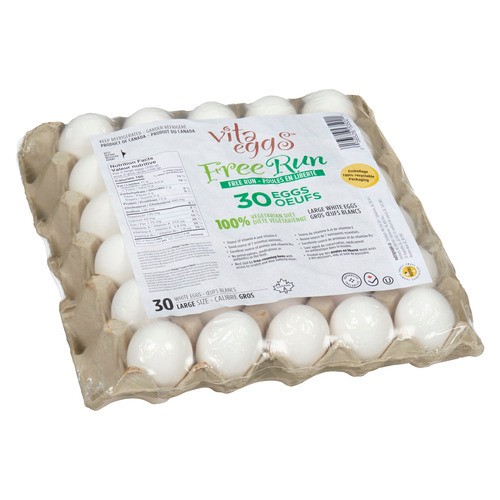 Vita White Eggs Free Run Large Value Size 30 Count