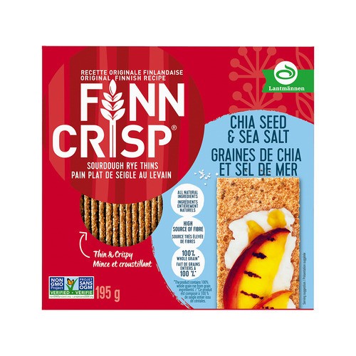 Finn Crisp Sourdough Rye Thins Chia Seed & Sea Salt 195 g