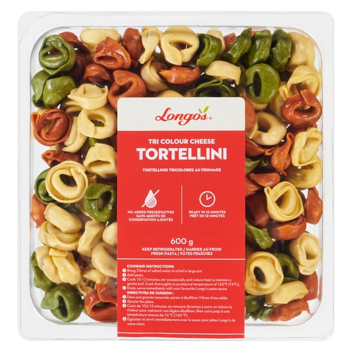Longo's Tortellini Tri Colour Cheese 600 g