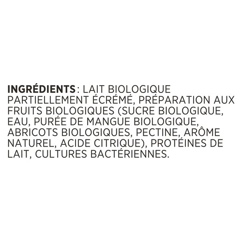 Liberté Organic 2.5% Yogurt Mango Apricot 650 g