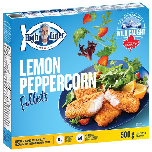 High Liner Frozen Breaded Seasoned Pollock Fillets Lemon Peppercorn 500 g