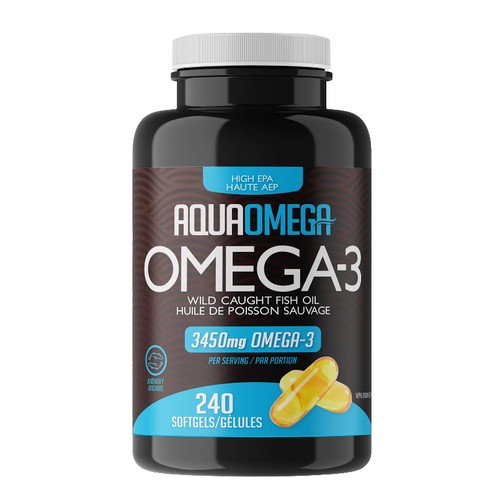 AquaOmega Omega-3 Wild Caught Fish Oil Softgels 240 Count