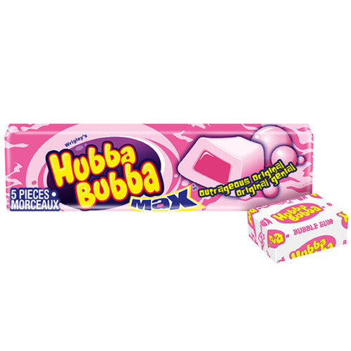 Hubba Bubba Bubble Gum Outrageous Original 5 Pieces 1 Pack
