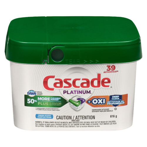 Cascade Dishwasher Detergents, Fresh Scent, Action Pacs 36 ea, Dish  Detergent