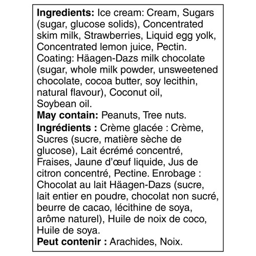 Häagen-Dazs Ice Cream Bars Strawberries and Cream 3 X 72 ml