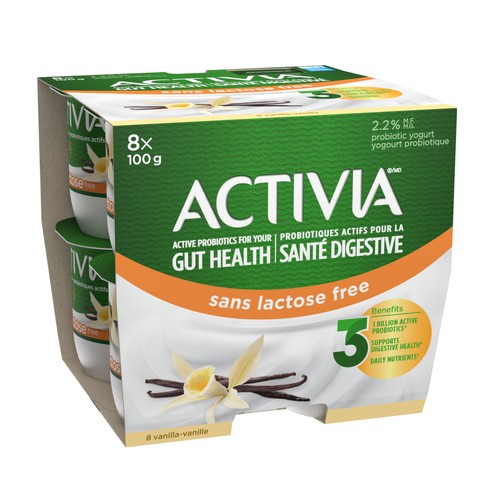 Activia Lactose-Free Probiotics Yogurt Vanilla 8 x 100 g