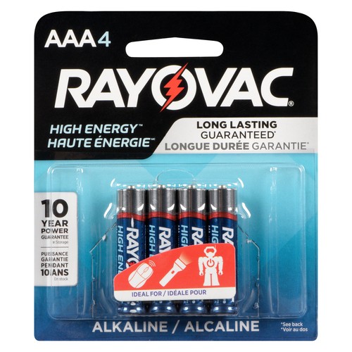 Rayovac AAA Batteries High Energy 4 EA