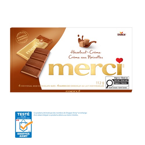 Merci Milk Chocolate Bars Hazelnut Creme 112 g