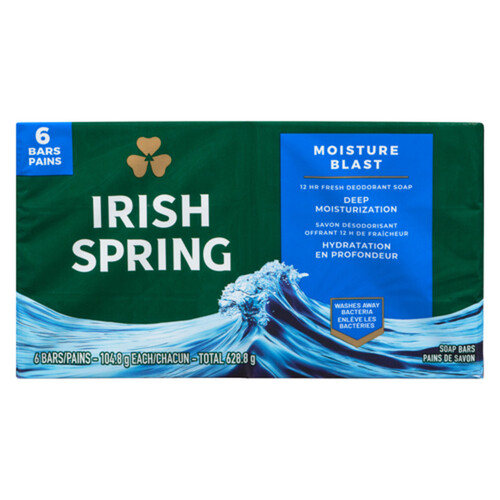 Irish Spring Bar Soap Moisture Blast 6 EA