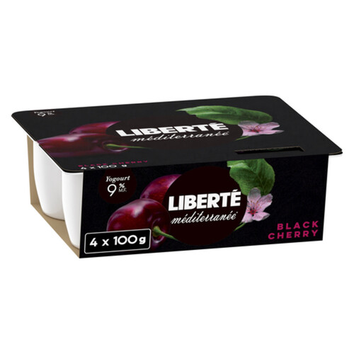 Liberté Méditerranée 9% Yogurt Black Cherry 100 g 4 ct