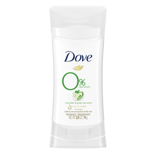 Dove 0% Aluminum Deodorant Cucumber & Green Tea For Smooth Underarms 74 g