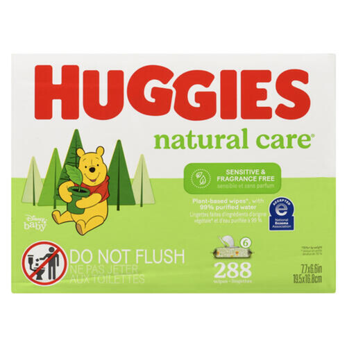 Huggies Natural Care Fragrance-Free Baby Wipes 288 Count