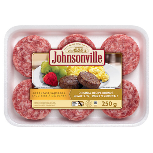 Johnsonville Gluten-Free Frozen Round Breakfast Sausage Original 250 g