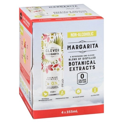 Clever Non Alcoholic Mocktail Margarita 4 x 355 ml (cans)