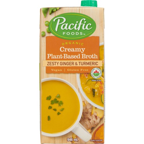 Pacific Foods Organic Plant Based Broth Zesty Ginger & Turmeric 946 ml