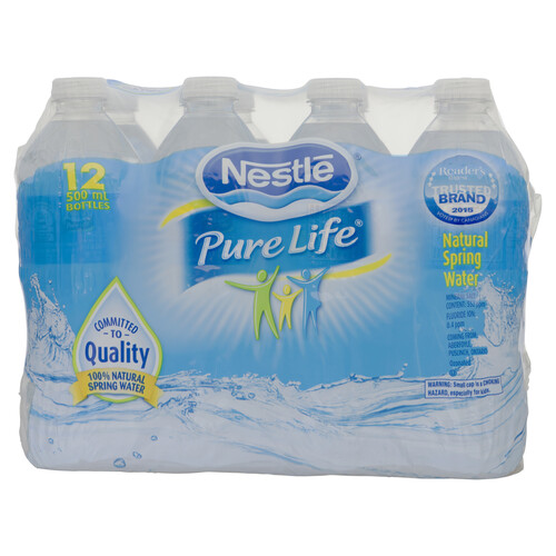 Nestlé Pure Life Spring Water 12 x 500 ml (bottles)