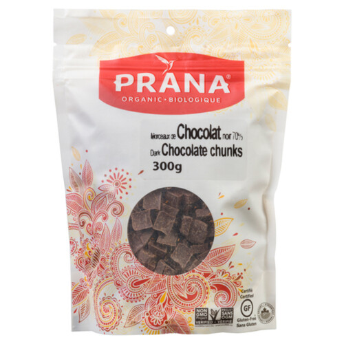 Prana Organic 70% Dark Chocolate Chunks 300 g