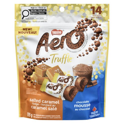 Nestlé Aero Milk Chocolate Truffles Salted Caramel Fudge & Chocolate Mousse Pouch 119 g