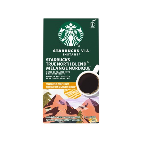 Starbucks Via Instant True North Blend Coffee Blonde Roast Packets 26.4 g