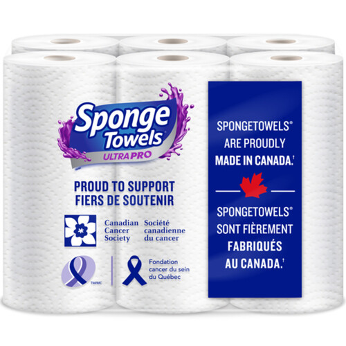 SpongeTowels Ultra Pro Paper Towel 2-Ply 6 Giant Rolls x 83 Sheets