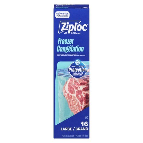 Ziploc Brand Seal Top Bags Freezer Large 16 Bags