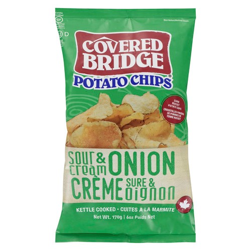 Covered Bridge Potato Chips Sour Cream & Onion 170 g