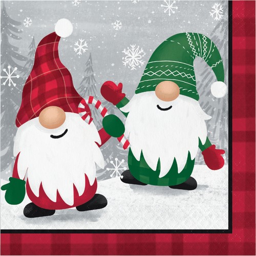 Creative Converting Lunch Napkins Holiday Gnomes 16 Count