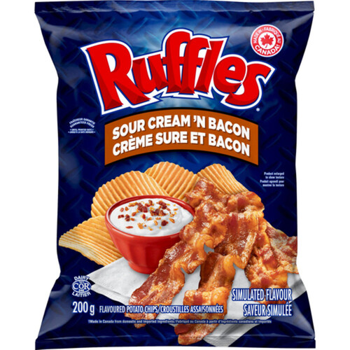 Ruffles Potato Chips Sour Cream'n Bacon 200 g