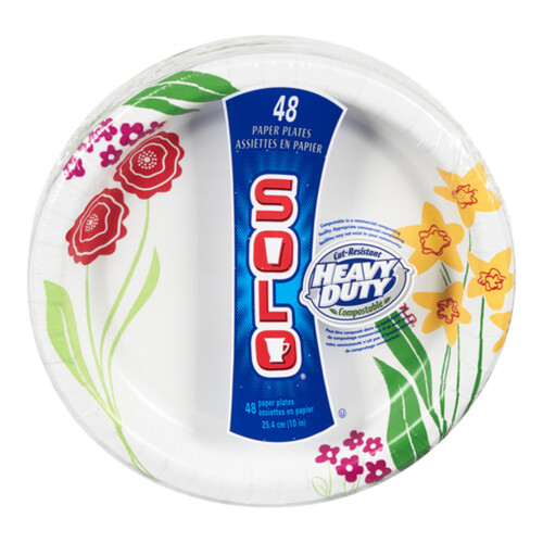 Solo Decorated Paper Plate 10-Inch 48 Pack