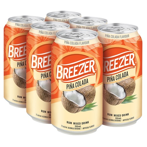 Breezer Pina Colada 5% Alcohol 6 x 355 ml (cans)