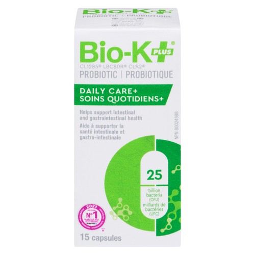 Bio-K Plus Probiotic Daily Care+ Capsules 15 Count