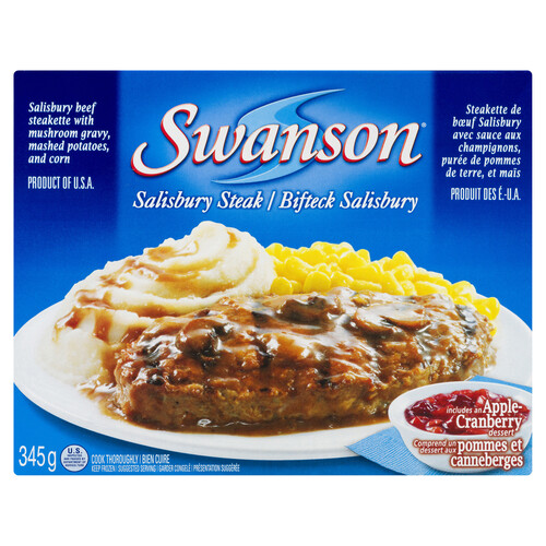 Swanson Salisbury Steak Frozen Dinner 345 g