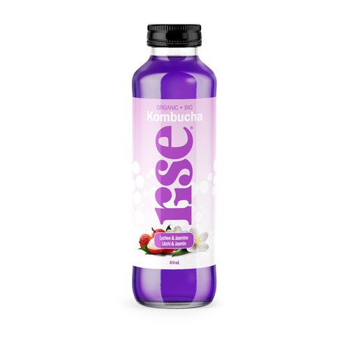Rise Organic Kombucha Lychee & Jasmine 414 ml (bottle)