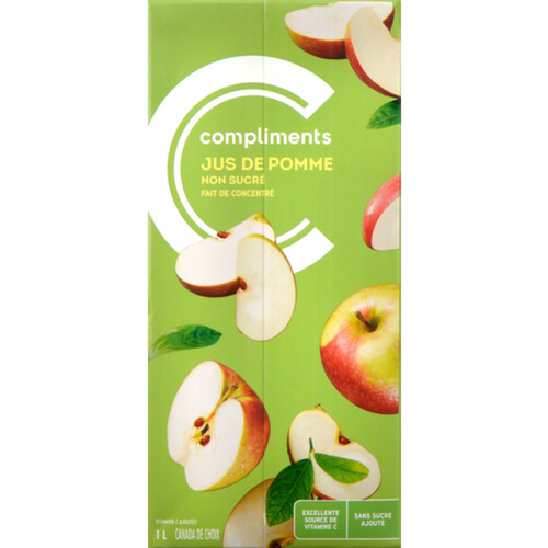 Compliments Unsweetened Juice Apple 1 L